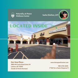 Naturally, At Peace Wellness Center - The Best Licensed Medical Massage Therapist in SWOK is located inside of Merle Norman in Cache Road Square 5 days a week!