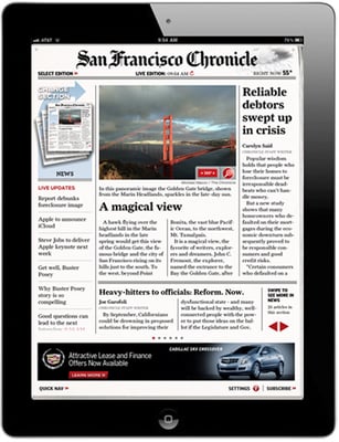 Photo of San Francisco Chronicle - San Francisco, CA, US. San Francisco Chronicle App for iPad (promotional image from SFGate.com)
