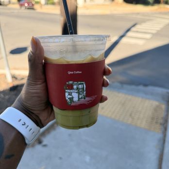 Qisa Coffee - Iced Pistachio Latte - Coffee & Tea Near Me - Sacramento, California Qisa Coffee - Iced Pistachio Latte - Coffee & Tea Near Me - Sacramento, California