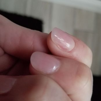 Nail Imagine - Gaps where no acrylic was placed, leaving a fresh set looking a week old. - Nail Salons Near Me - Doylestown, Pennsylvania