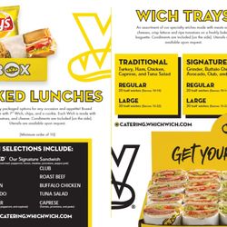 Which Wich - Prosper - Boxed Lunches-wich,chips, cookie
Catering Tray- Regular/Large Size- 20/30 half wiches