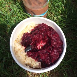 Irish oats with fruit (and part of an iced mocha) Irish oats with fruit (and part of an iced mocha)
