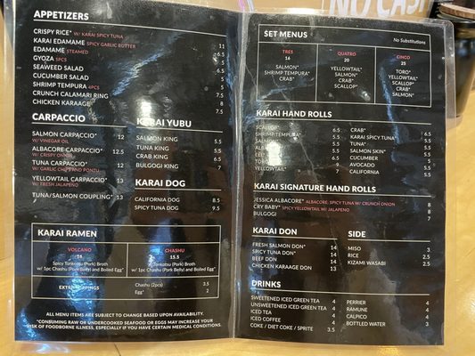 Menu photo 5 Karai Hand Roll Bar & Ramen Stanton, CA