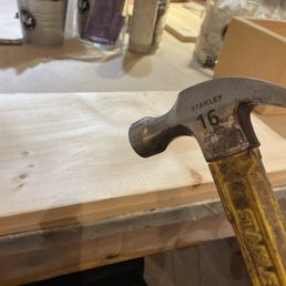Distressing with a hammer. Let your aggression out.