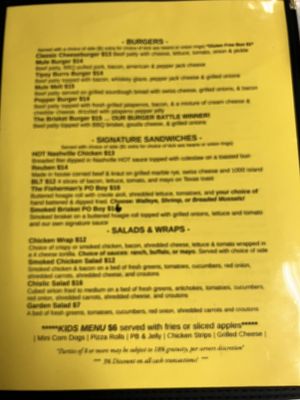 Menu photo 6 The Smoking Mule Chamberlain, SD