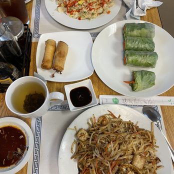Yuan's Dumpling and Noodle House - Fried rice (my husband adds hot sauce to everything!), fried rolls (we already ate two), fresh rolls, pad Thai. - Chinese Near Me - Los Alamos, New Mexico Yuan's Dumpling and Noodle House - Fried rice (my husband adds hot sauce to everything!), fried rolls (we already ate two), fresh rolls, pad Thai. - Chinese Near Me - Los Alamos, New Mexico