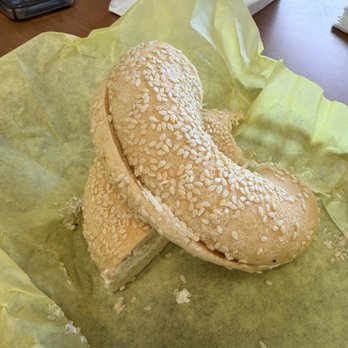 The Daily Bagel - Extra toasted (?) sesame bagel with cream cheese. - Bagels Near Me - San Diego, California The Daily Bagel - Extra toasted (?) sesame bagel with cream cheese. - Bagels Near Me - San Diego, California