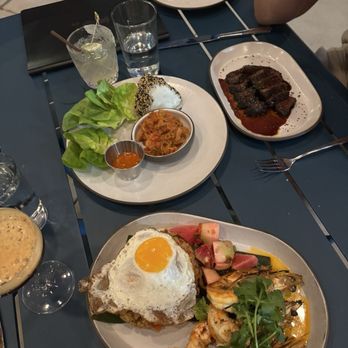 Current Charcoal Grill - Prawns/shrimp dish and beef short rib dish - Asian Fusion Near Me - Birmingham, Alabama Current Charcoal Grill - Prawns/shrimp dish and beef short rib dish - Asian Fusion Near Me - Birmingham, Alabama