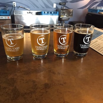Tributary Brewing Company - Enjoying a flight of tasty brews. The porter is fabulous!! - Breweries Near Me - Kittery, Maine