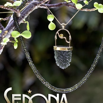Sedona - 14K gold Moldavite Pendant and Necklace - Jewelry Near Me - Honolulu, Hawaii Sedona - 14K gold Moldavite Pendant and Necklace - Jewelry Near Me - Honolulu, Hawaii