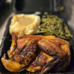 Keith & Sons Soul Food Cafe - Baked chicken w green beans and mashed potatoes