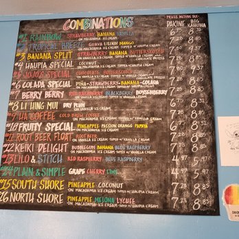 JoJo's Shave Ice - Menu as of Feb 2022 - Ice Cream & Frozen Yogurt Near Me - Waimea, Hawaii JoJo's Shave Ice - Menu as of Feb 2022 - Ice Cream & Frozen Yogurt Near Me - Waimea, Hawaii