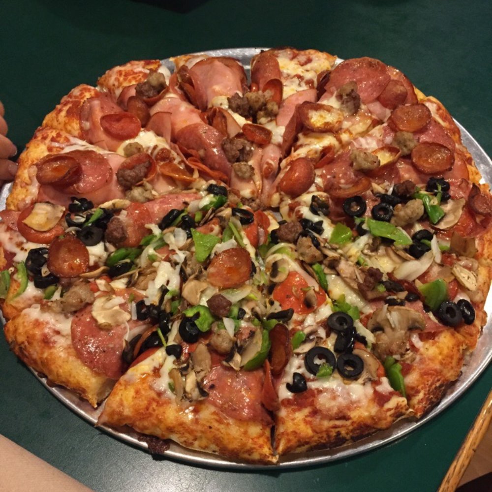 Mountain Mike's Pizza - Half combination, half pikes peak. - Pizza Near Me - Tracy, California