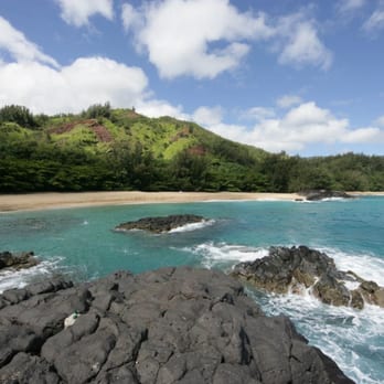 Lumahai Beach - View of eastern side of beach from lava shelf. - Beaches Near Me - Hanalei, Hawaii Lumahai Beach - View of eastern side of beach from lava shelf. - Beaches Near Me - Hanalei, Hawaii
