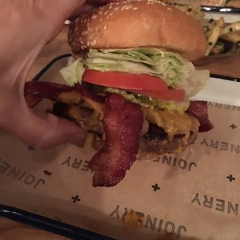 Joinery - The Joinery load bacon cheddar burger. - American Near Me - Sausalito, California Joinery - The Joinery load bacon cheddar burger. - American Near Me - Sausalito, California