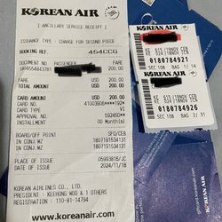 Korean Air - Receipt
