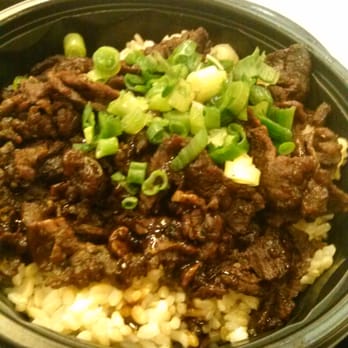 WaBa Grill - The regular size steak bowl, meat well done. You have to get the sesame seed & green onions on top. - Fast Food Near Me - La Puente, California