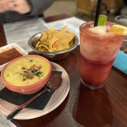 Pablo’s Restaurant and Cantina - Queso and a Sangria margarita