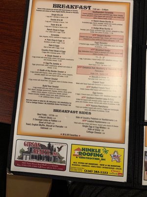 Menu photo 2 M & M Ranch House Red Bluff, CA