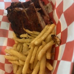 Gator Ribs and fries Gator Ribs and fries