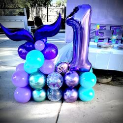 Leslie's Balloons Arch Creations - Mermaid Tail Number 1 Bouquet