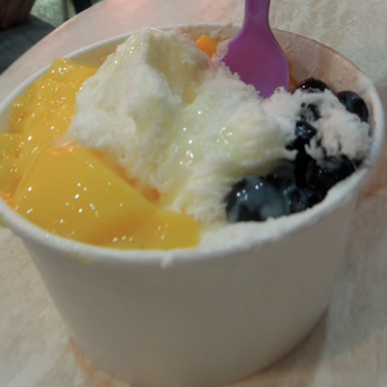 Salju Dessert - original shaved snow with condensed milk, blueberry, mango, egg pudding. - Desserts Near Me - Alhambra, California