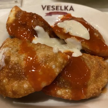 Veselka - Buffalo chicken pirogies - WHAT?!?! - Ukrainian Near Me - New York, New York Veselka - Buffalo chicken pirogies - WHAT?!?! - Ukrainian Near Me - New York, New York