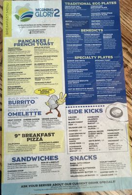 Menu photo 2 Morning Glory Satellite Beach, FL