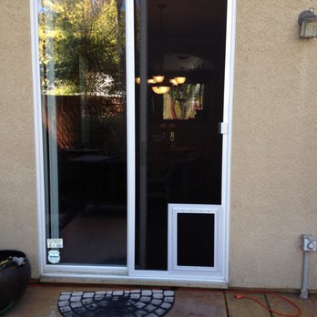 The Screen Guys - Sliding Screen Door with Custom Pet Door - Shades & Blinds Near Me The Screen Guys - Sliding Screen Door with Custom Pet Door - Shades & Blinds Near Me