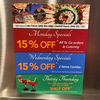 Avila's El Ranchito - Coupon with no restrictions but were told there were. - Mexican Near Me - Foothill Ranch, California Avila's El Ranchito - Coupon with no restrictions but were told there were. - Mexican Near Me - Foothill Ranch, California