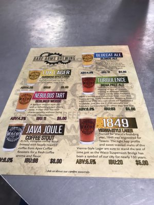 Menu photo 4 Bare Arms Brewing Waco, TX