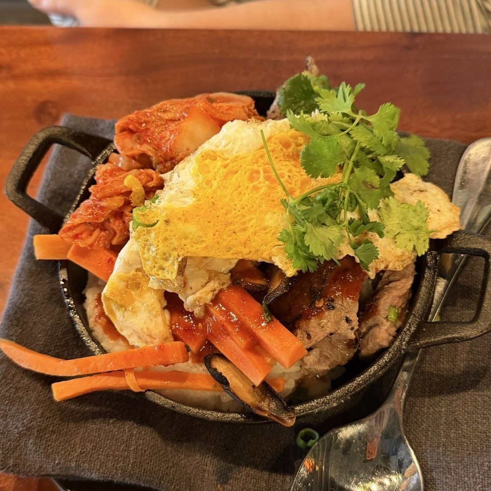 Bibimbap. Bowl is too small to mix your ingredients and no crispy rice! Bibimbap. Bowl is too small to mix your ingredients and no crispy rice!