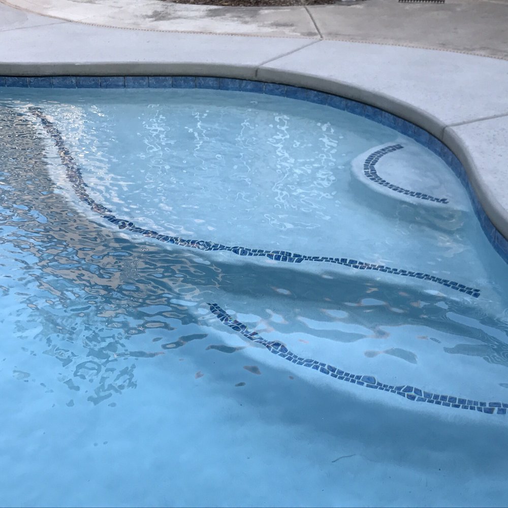 Generation Pool Plastering - After! "Cool Blue" Diamond Brite color in the shade. Love the new tile too! - Pool & Hot Tub Service Near Me - West Sacramento, California Generation Pool Plastering - After! "Cool Blue" Diamond Brite color in the shade. Love the new tile too! - Pool & Hot Tub Service Near Me - West Sacramento, California