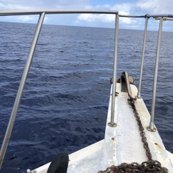 Underwater Oahu - Chilaxin' on board between dives. Whales off the port side.