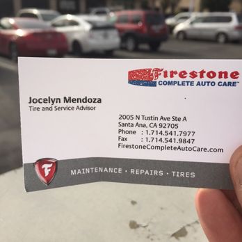 Firestone Complete Auto Care - Here is her card - Auto Repair Near Me - Santa Ana, California