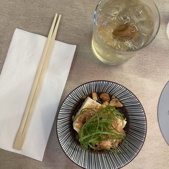 Potto - Cold tofu with katsuobushi & choya umeshu with plum on the rocks - Japanese Near Me - San Francisco, California Potto - Cold tofu with katsuobushi & choya umeshu with plum on the rocks - Japanese Near Me - San Francisco, California