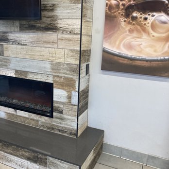 Dunkin' - Really nice dining area with a faux fireplace. - Coffee & Tea Near Me - San Jose, California