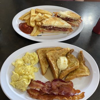 The House Cafe - BLT / French toast, scrambled with bacon. Hot fresh coffee all around. - Cafes Near Me - Richardson, Texas