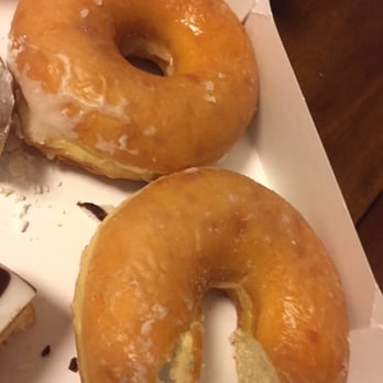 Dunkin' - 6am on Sunday 7/10/2016 the "raised" glazed is already hard and dry on the inside and sweaty on the outside. Yuck - Donuts Near Me - Walnut Creek, California