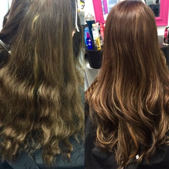 Bombshell Hair & Extension - Before and After getting a Balayage with low lights. - Hair Extensions Near Me - Henderson, Nevada