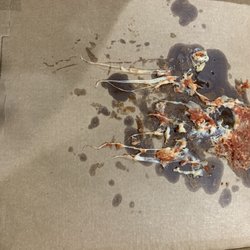 Marco's Pizza - This is the top of the box after I attempted to scrap our topping off.