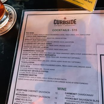 Curbside Eatery & Drinkery - Cocktail Menu - New American Near Me - La Mesa, California