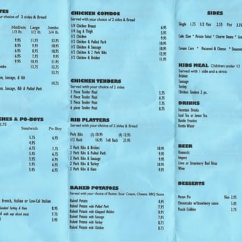 Blanco BBQ - Inside of menu at Blanco BBQ - Barbeque Near Me - San Antonio, Texas