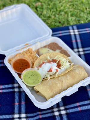 Photo of El Zarape Restaurant - San Diego, CA, US. Scallop Burrito & Shrimp Taco Combo