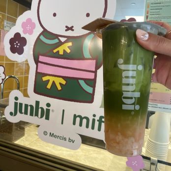 Junbi - Waikiki - Miffy Sakura Lychee Matcha Latte. Really sweet, couldn't really taste the matcha at all. - Coffee & Tea Near Me - Honolulu, Hawaii Junbi - Waikiki - Miffy Sakura Lychee Matcha Latte. Really sweet, couldn't really taste the matcha at all. - Coffee & Tea Near Me - Honolulu, Hawaii