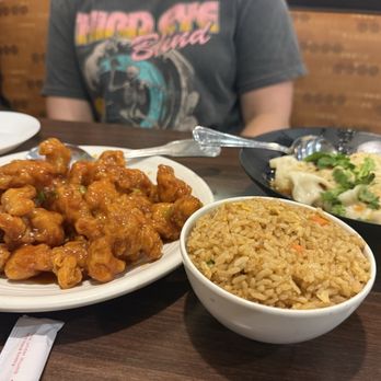 1st Dumpling N Noodle - H10.Orange Chicken, Add Fried Rice, BD1.Pork & Cabbage Dumplings w.Spicy Sauce(8) - Noodles Near Me - Montclair, California 1st Dumpling N Noodle - H10.Orange Chicken, Add Fried Rice, BD1.Pork & Cabbage Dumplings w.Spicy Sauce(8) - Noodles Near Me - Montclair, California