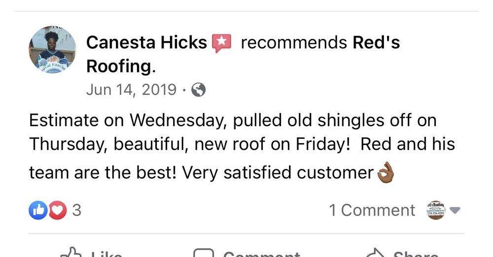 Slide of Red's Roofing & Construction