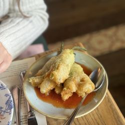 Lardo - Ricotta Stuffed Squash Blossoms