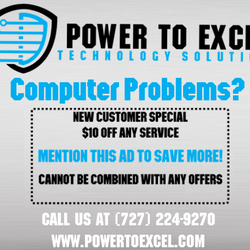 Power To Excel Technology Solutions - New Customers Save $10