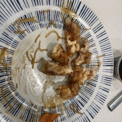 Woodman Chinese - Sweet and sour pork. Looks uncooked. Certainly unloved. Was actually honey garlic sauce. This is not the first time but it will be the last